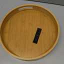 Lazy Susan Organizer Homerays 12 Inch Non-Skid Bamboo Lazy Susan for Kitchen Rotating Spice Rack with Handles, Wood Turntable for Kitchen Cabinet,Countertop (Bamboo, Medium)