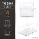 BINO | Plastic Organizer Bins, Large - 4 Pack | The SOHO Collection | Multi-Use | Pantry & Freezer Organizer Bins | Plastic Storage Containers for Home & Kitchen Org