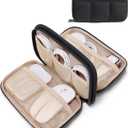 BAGSMART Electronics Organizer Travel Case, Cord Storage for Chargers Cables Phones, Compact Tech Accessories Pouch, Black