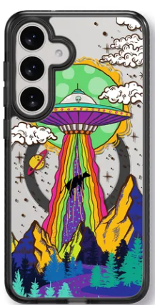 for Samsung Galaxy S25 Plus/Galaxy S24 Plus 5G Case for Women - Girls Cute Design Compatible with Magsafe Magnetic Ring Holder Stand UFO Alien Unique Pattern TPU Phone Covers for Samsung 