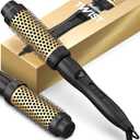 Upgraded Thermal Brush by BeKind Twist Pro - 1.5 Inch Versatile Heated Round, Effortless Curling Hair Styling Tools, Negative Ion Blow Out Hot Round Brush, 20s Fast Heats (Black, Large)