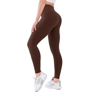 USAUPUP Leggings for Women Buttery Soft High Waisted Tummy Control Womens Yoga Legging Pants Coffee, Medium