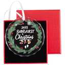 DIBALA Baby's First Christmas Ornament 2025 Boy - Shatterproof Glass Christmas Tree Decorations for Baby Girl & Boy-New Parents Pack of 3