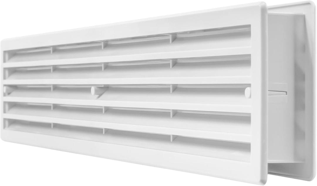 Repa Market 18" x 4" Inch White Plastic Door Grille - Garage Door Vent - Door Vents for Interior Doors - Rectangular Door Air Vent Cover Guard - Universal Furniture Ventilation (17.7" x 3.60" Inch)