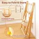 FUNLIO Montessori Wooden Swing Set for Toddlers 6-36 Months, Foldable Indoor Baby Swing Set of Durable Pine, Portable with 4 Sandbags &Extension Straps, Toddler Swing for Indoor/Outdoor