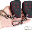 TANDRIVE Key Fob Cover for 2022 2023 2024 2025 Chevy Silverado 1500 GMC Sierra 1500, 2024 2025 Silverado Sierra 2500HD 3500HD, Silicone, 2-Pack, Red Button, Black