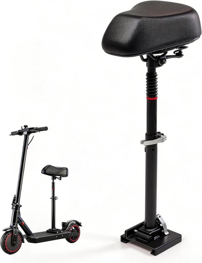 Adjustable Electric Scooter Seat, Suitable for All 8.5-inch and 5.3-6 inch Scooter Pedals, Upgraded and Enlarged Waterproof Seat Cushion, Shock-absobing Riser, Stable and Firm, Adjustable Height