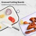 Plastic Cutting Board,Large Cutting Board Dishwasher Safe,Chopping Boards with Non-slip Feet and Juice Grooves,BPA Free,Non-Porous,Rotating Steel Ring Handle,(PURPLE, 15.35"x10.6")
