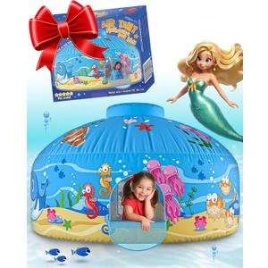 Skywin Deep Sea Fun Air Tent for Kids with Door (77 x 50) Builds in 30 Seconds, Toddler Tents Indoor for Imaginative Play, Kids Forts Indoor Playhouse, Christmas or Birthday Gift (Fan Not Incl)