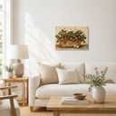 Canvas Wall Art Botanical Framed Style Vintage Strawberry Decor 16x24 Inch