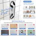 ABLECARE 2 Pack 12 Inch Elderly Heavy Duty Shower Handle, Seniors Grab Bars for Bathtubs, Suction Cup Removable Handrails, Safety Bathroom Grip for Handicap (Black and White)