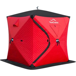 Your Choice Pop Up Ice Fishing Shelter 3-4 Person Insulated Tent
Function Upgrades Windproof and Warm Ice Shanty Fishing Gear and Equipment