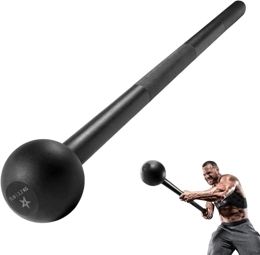 Yes4All Steel Mace Bell for Strength Training, Support Full Body, Muscles, Shoulder, Grips & Forearms Workouts, Stretching 5, 7, 10, 15, 20, 25, 30 LB For Woman & Man, Black 