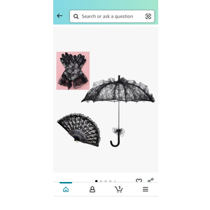 Lace Parasol Set Halloween Black Lace Umbrella Parasol Vintage Embroidery Umbrella Black Flower Gloves Handheld Folding Fan for Weeding Bridal Dancing Party Halloween Cosplay