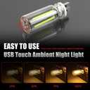 2 PCS Car Lights Interior, Plug-in Retro Car Atmosphere Lamp with Touch Dimmable, Portable Mini Glass Bottle LED Bulb Night Lights for Vehicle Hallway Camping Halloween Decoration (yellow)