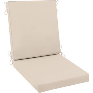 AAAAAcessories Outdoor Seat Cushions for Chairs, Waterproof, Fade-Resistant Patio Furniture Replacement Cushions, 20" x 20" x 3" + 20" x 24" x 3", Khaki Beige (20x20-24'' High Back-1 Count)