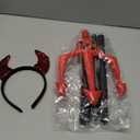 Jmkcoz Halloween Devil Costume Accessories Devil Horn Headband Red Devil Tail Long Devil Pitchfork Demon Dress Up Cosplay