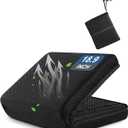 FASTMOMENT Airplane Seat Cushion Portable Travel Cushion for Comfort Foldable Stadium Pad with Breathable Fabric Seat Pad Perfect for Long Flights, Office, Bleacher, Camping (Plus Size - 18.9'', Black)