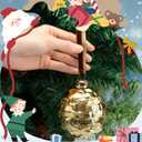 Soulchen 9 Pcs Large Mercury Glass Christmas Ornaments 3.15" Vintage Hanging Ornaments Hanging Christmas Ball Decorations for Xmas Tree Decor(Gold)