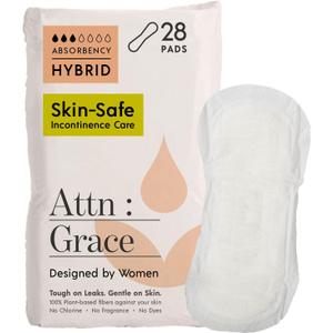 Attn: Grace Hybrid Incontinence Pads for Women, 56-Pack - High Absorbency, Breathable, Plant-Based - Incontinence Pads for Light Bladder Leaks & Sensitive Skin