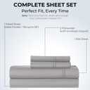 100% Natural Cotton Sheets Queen Size Bed Set | 500 TC Single-Ply Sateen Weave | Soft, Breathable, Hypoallergenic Solid 4-Piece Bedding with Deep Pocket Fitted, Flat, Pillowcase | Grey