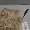 REECHO 20" 1-Pack 3/4 Full Head Curly Wave Clips in on Synthetic Hair Extensions HE008 Hairpieces for Women 5 Clips 4.5 Oz per Piece - Medium Blonde With Highlights