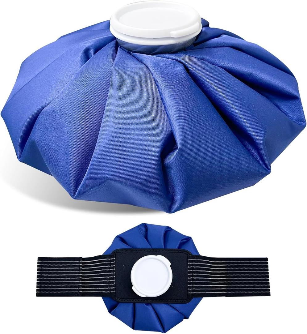 11" Large Ice Bag Pack with Wrap for Injuries, Upgrade Reusable Ice Packs, Effective Hot/Cold Therapy for Migraine, Shoulder, Neck, Knee Pain, No-Leak & Waterproof, Blue
