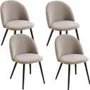 Mid Century Modern Dining Chair Covers Set of 4 Stretch Curved Back Dining Room Chair Slipovers Armless Round Back Chair Slipcovers for Kitchen Office Living Room Khaki