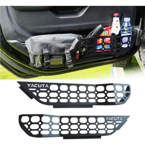 Metal Front Door Pocket Storage Box/Pocket Molle Panels for 2018-2024 Wrangler JL JLU 4XE & 2020-2024 Gladiator JT|Metal material|Texured black|2PCs(Sold as a Pair)