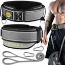 MANUEKLEAR 2-in-1 Weightlifting Belt & Dip Belt with 36.7 IN Rope, Double-Layer Weight Lifting Belts, Powerlifting Gym Weighted Belt for Pull Up Squat (Sleek Grey)