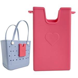 Aobteeny Phone Case Accessory Compatible with Bogg Bags, Phone Case Holder Charm Accessory for Beach Bag, Plastic Shell Case Keep Your Phone Handy and Secure in Your Tote Bag (Baby Pink, 1 PC)