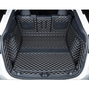 Cargo Mat Compatible with Tesla Model Y 5-Seater 2020-2025 Car Trunk Liner (Rear Trunk Cover+Back Seat Protector+High Sides Panel Protector+Door Sill Protector)