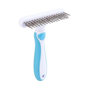 Ordermore Pet Grooming Brush - Undercoat Rake for Dogs, Cats, Dematting Deshedding Brush Comb - Ideal for Thick, Long Hair, Matted Pets - Professional Shedding Tool - Blue