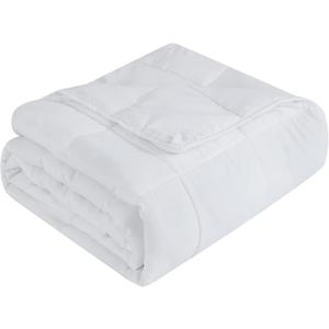 Topcee Weighted Blanket for Adults (15 lbs, 48" x 72") Twin Size Soft Cooling Heavy Blanket Sleeping, Apply to 130-160 lbs Body, Thick Breathable Blanket with Glass Bead, Easy Care (03-white)