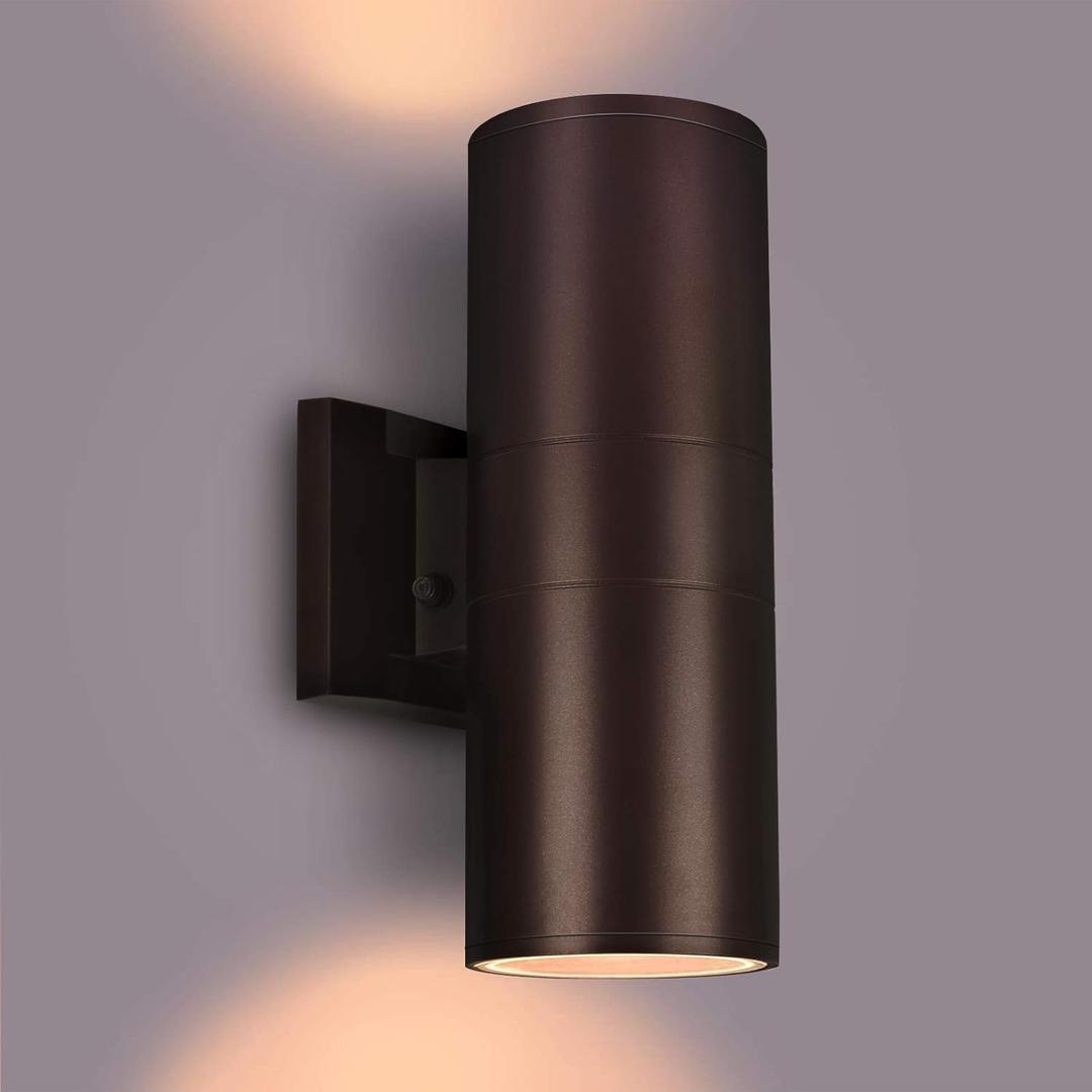 rosykite Outdoor Wall Lights Dusk to Dawn Exterior Lighting Fixtures, ETL Listed Cylinder Up Down Outdoor Porch Light,Modern Outdoor Sconce Lights for House Garage Patio,Bulbs Included