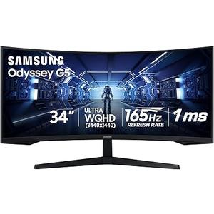 Samsung 34' Odyssey G5 Ultra-Wide Gaming Monitor with 1000R Curved Screen
165Hz, 1ms, FreeSync Premium, Large Display, Eye Comfort, Multiple Ports, WQHD (LC34G55TWWNXZA)