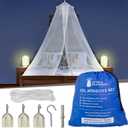 Mosquito Net for Single to King-Sized Beds  2 Openings or Fully-Enclosed Bed Canopy  Conical Design for Decoration or Travel  Free Bag & Hanging Kit for Easy Setup (White)