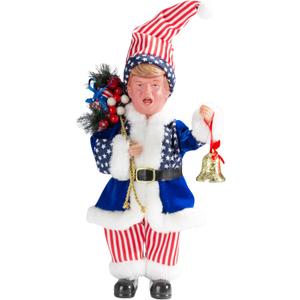 Father Santa Donald Christmas Figurine 45cm (Blue)  Funny Holiday Character Ornament  Novelty Christmas Decoration for Home, Party & Garden