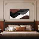 QSQ Canvas Wall Art Abstract Black And White Canvas Art Wall Decor Prints Brown Abstract Wall Decor Modern Minimalist Painting Picture For Bedroom Office Home Decoration Artwork 20" X 40"
