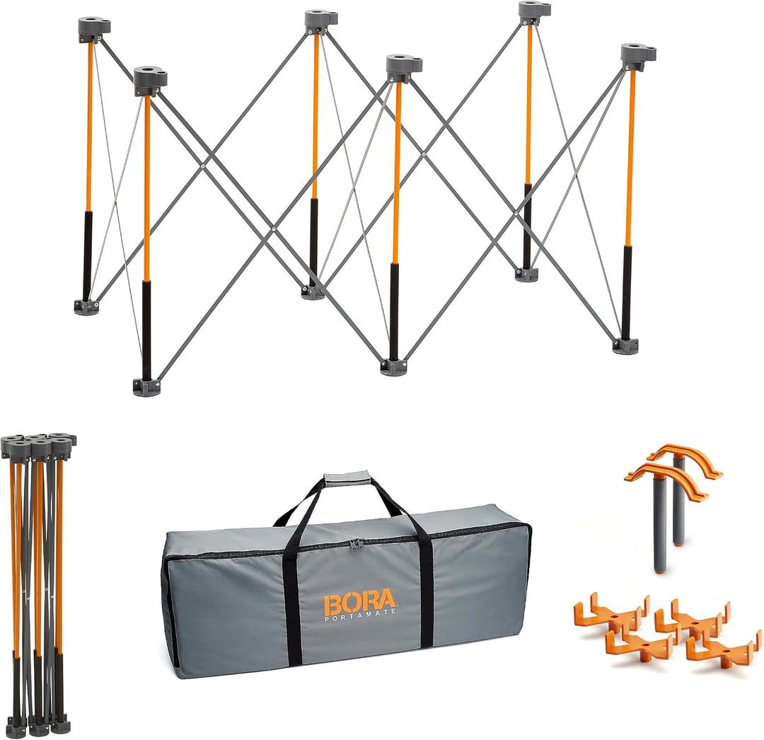 Bora Centipede 2 ft. L x 4 ft. W x 2.5 ft. H Folding Work Table Steel 1500 lb. capacity Gray/Yellow