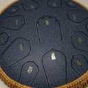 HOPWELL Steel Tongue Drum - 14 Inch 15 Note Tongue Drum - Hand Pan Drum with Music Book, Handpan Drums Mallets and Carry Bag, D Major (Navy Blue)