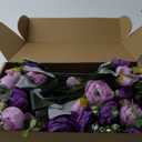 Yunsailing 8 Pack Artificial Peony Flowers Faux Silk Hydrangea Bouquet Wedding Home Table Decor Reusable Bouquet of Rose Flower for Birthday Wedding(Dark Purple Peach Pink)