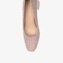 NEWBELLA Women’s Patent Square Toe Pumps - Low Chunky Block Heel Dress Shoes for Office, Party & Daily Wear