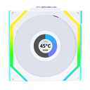 Lian Li UNI FAN SL Wireless LCD PC Fan 120mm RGB  Reverse Blade Gaming PC Fan White | PWM Fan - 40 ARGB LEDs - up to 1,900 RPM - Slot-in System - High Airflow - Low Vibration - Quiet
