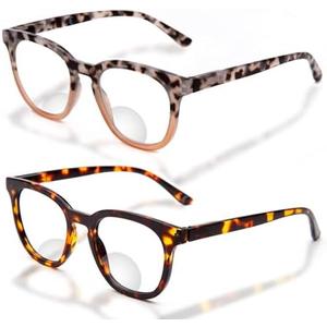 LianSan Bifocal Reading Glasses for Women with Spring Hinge Ladies Stylish Top Clear Blue Light Blocking Readers,12031 BY-TTPK 2.50