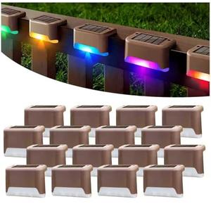 Solar Deck Lights Outdoor 16 Pack,Solar Step Lights Waterproof for Stairs,Step,Patio Front Porch,Backyard Decorations-RGB