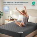 BEDLORE Waterproof Mattress Protector, Queen Size Mattress Pad Noiseless with Deep Pocket 6"-18" Depth, Soft Breathable Dirt-Proof Bed Mattress Cover Washable for Home, Bedroom, Hotel (Gray)