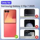 2 x Astter for Samsung Galaxy Z Flip 7 Case,Galaxy Z Flip 7 Case with Screen Protector,Shockproof Drop-Proof Slim Hard PC Protective Cover for Samsung Z Flip7-Green