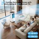 Portable Air Conditioners, Evaporative Air Cooler with Remote & LED Display, 120 Oscillation, 12H Timer, 3 Speeds & 4 Modes, 60W Energy-Efficient, Windowless Swamp Cooler for Bedroom Office Garage