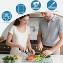 4 Pack Tempered Glass Cutting Board with Anti-Slip Pads, 2 Sizes Rectangle Clear Glass Tray Heat-Resistant Chopping Board for Kitchen Countertop, House Warming Gifts, Non-friable